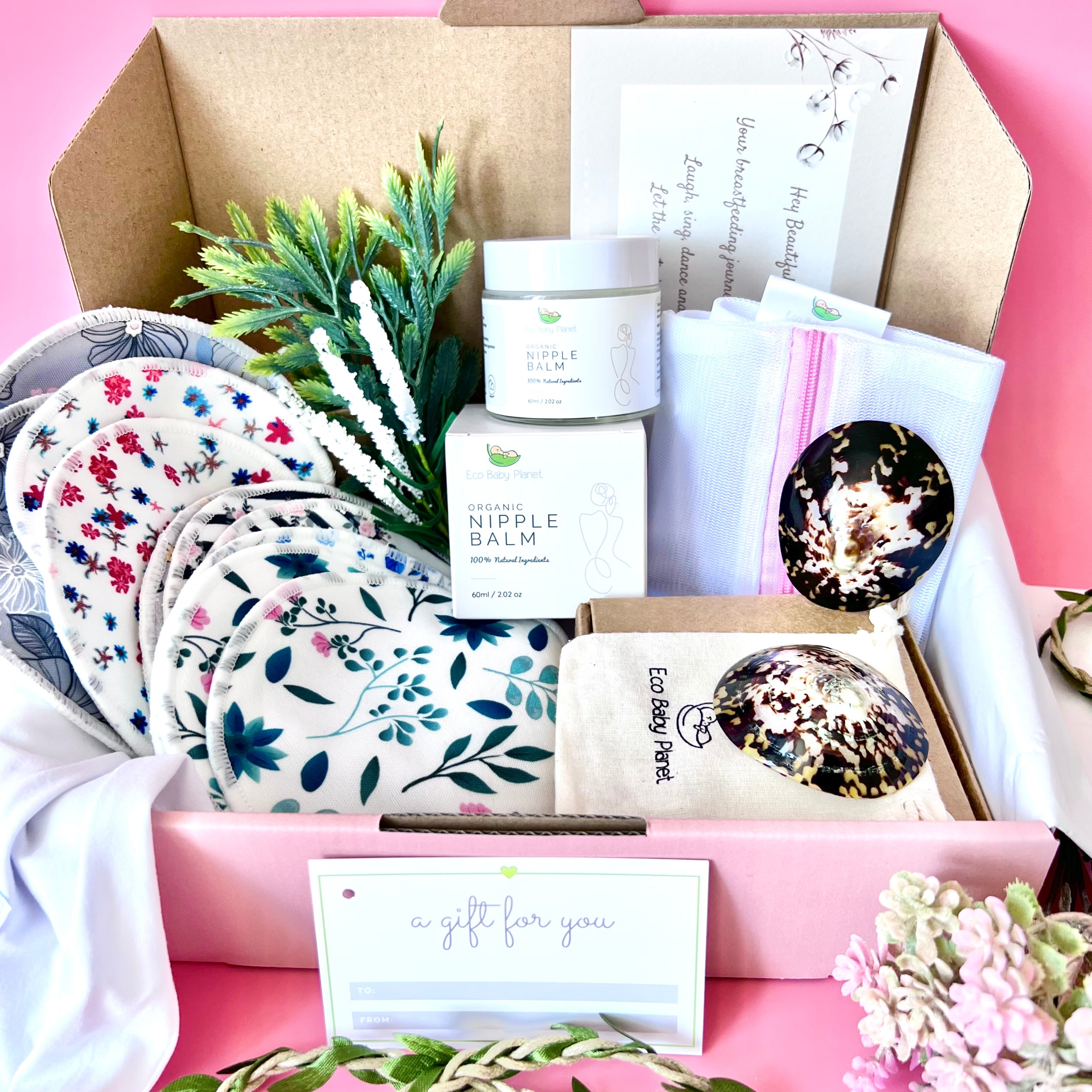 Natural Vegan New Mum to be pregnancy pamper hamper | Ethically sourced |  Baby shower | Grey | Pregnancy gift ideas