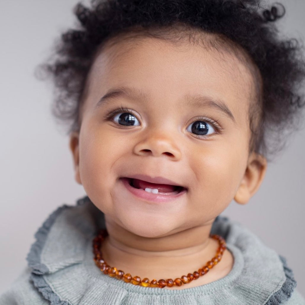 Black amber teething store necklace