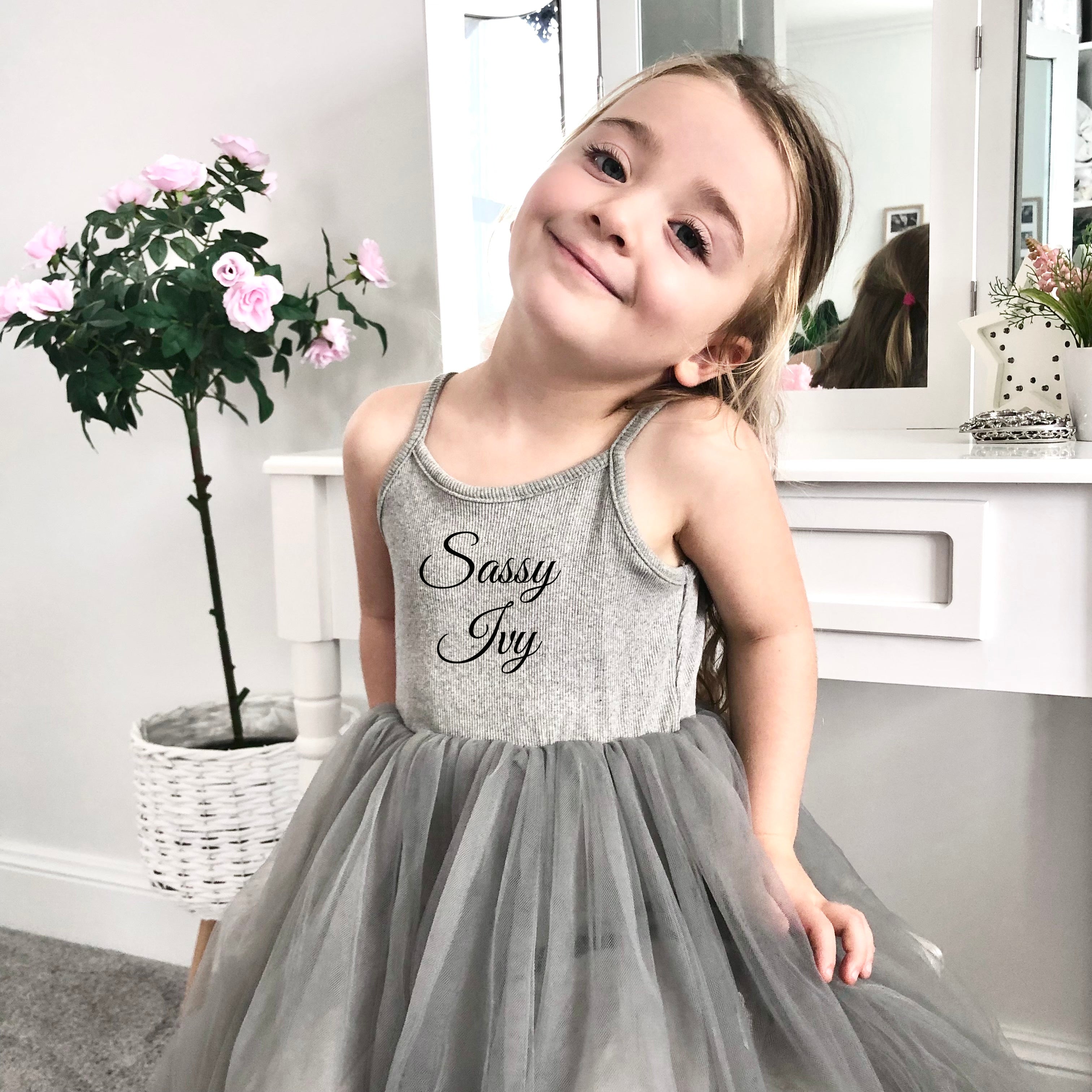 Grey tutu dress clearance baby